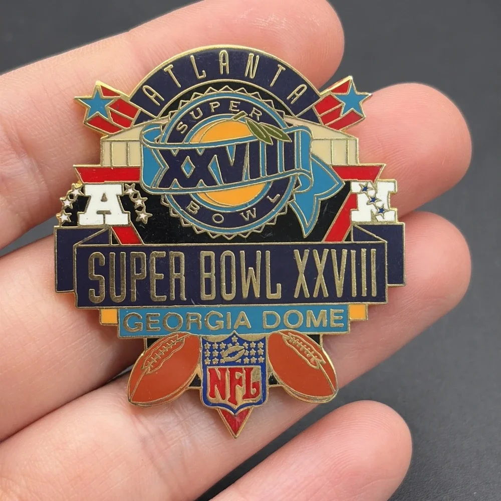 Super Bowl XXVIII NFL Dallas Cowboys Buffalo Bills Football Georgia Dome Hat Pin